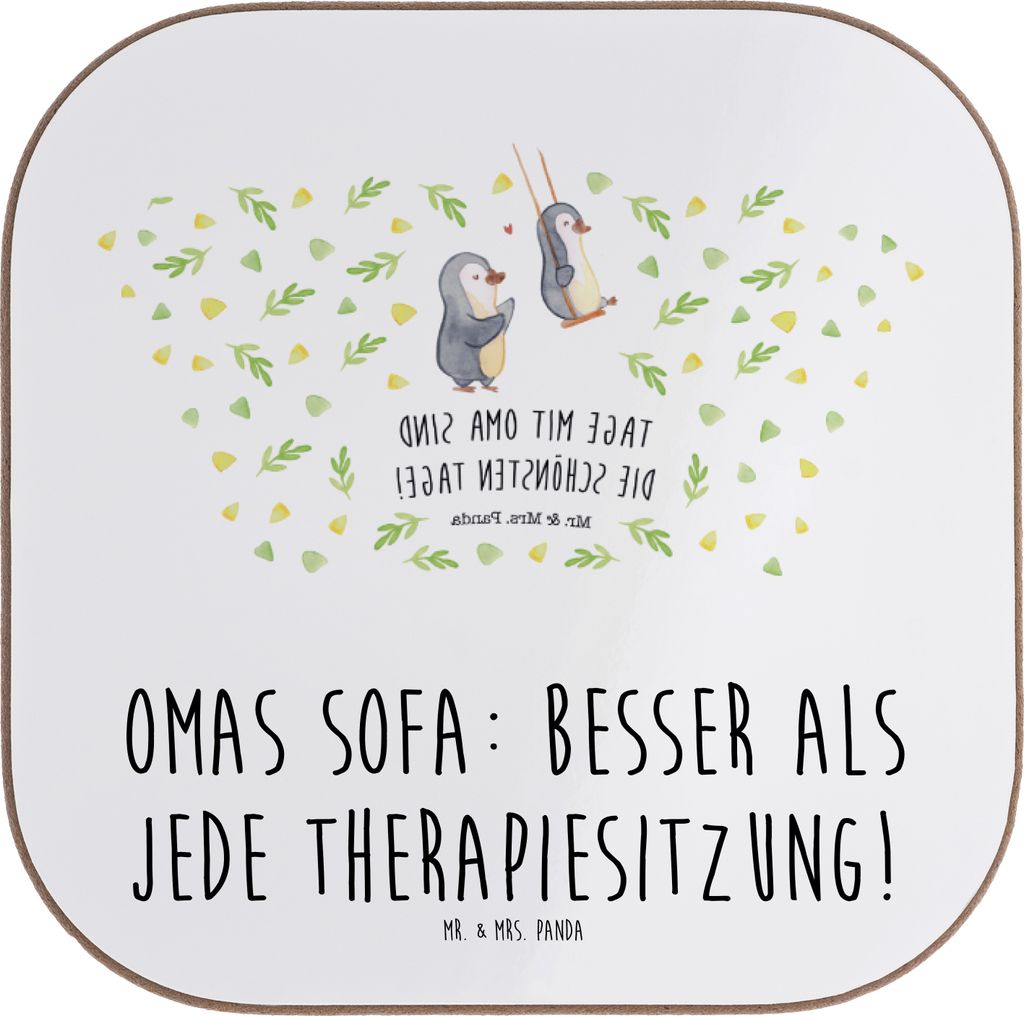 Mr. & Mrs. Panda Untersetzer Tasse Oma Sofa - Weiß - Geschenk, Familie, Zuflucht, Großmutter, Omi, gläseruntersetzer, Jubiläen, Freude, Gläser...