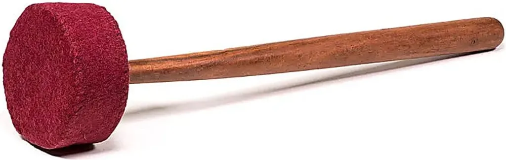 Mailloche bol chantant en feutre épais 29x7cm manche bois ergonomique