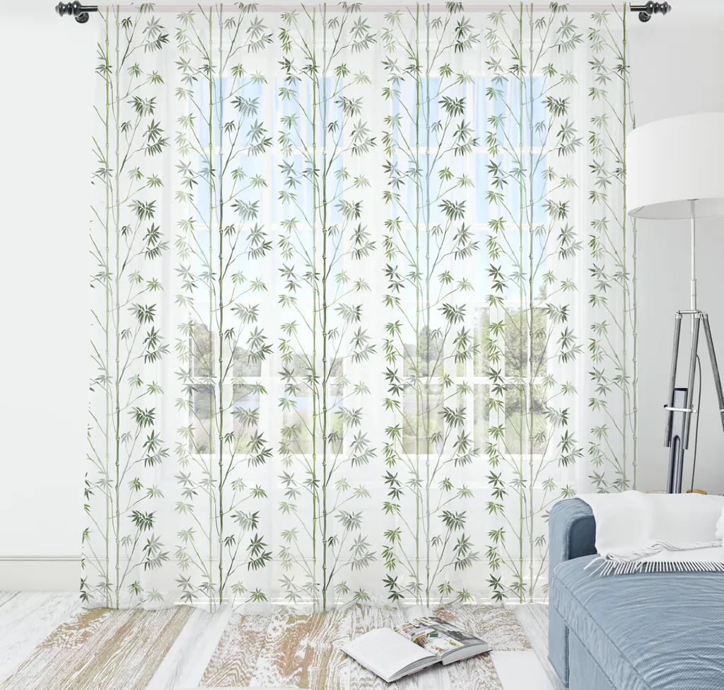 Tenture Murale Décorative Motif Bambou Vert Olive pour Salon et Chambre