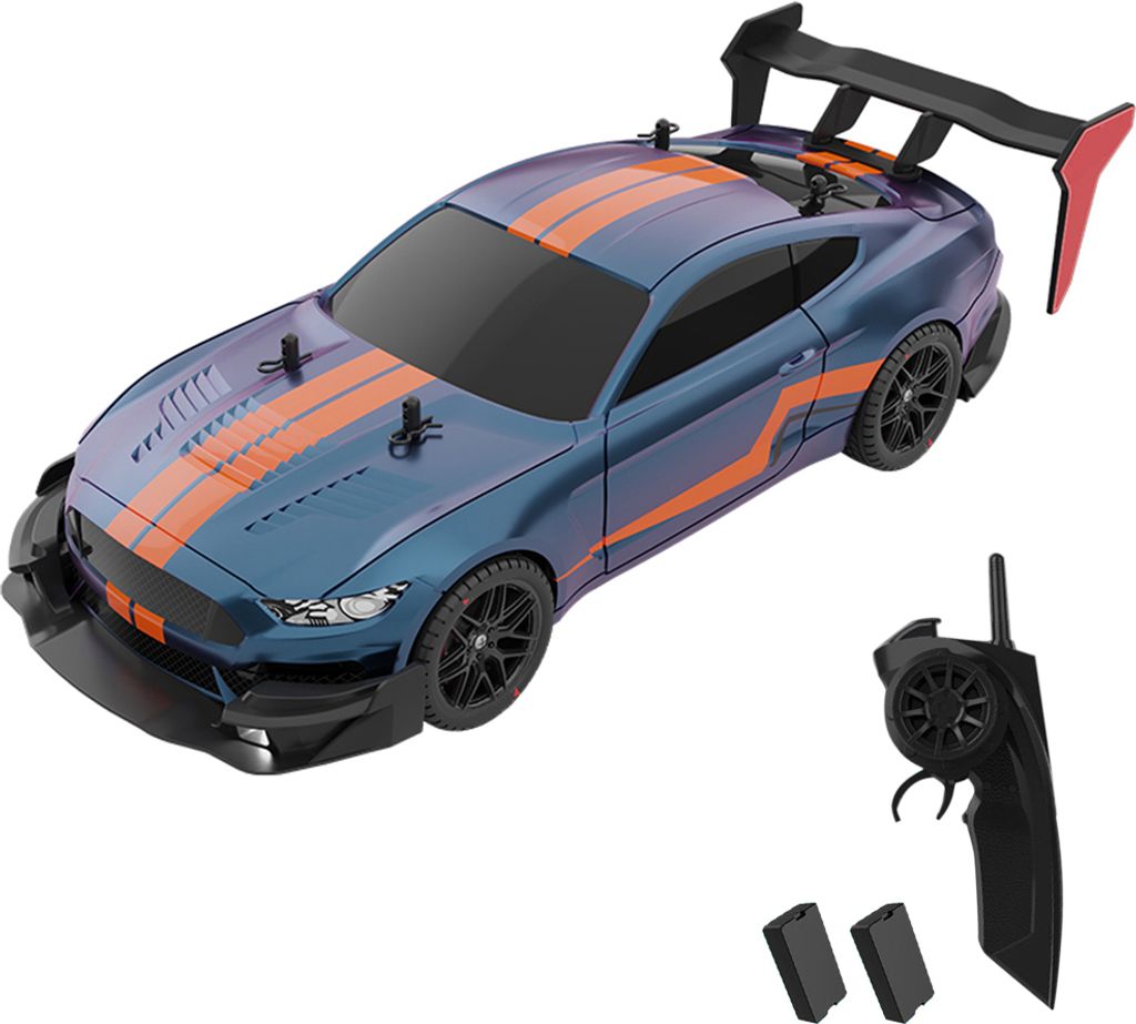 Ferngesteuertes Auto, Rennauto, Driftauto, 40 km/h, 4WD, Hochgeschwindigkeits-Rennauto, Geschenk fuer Kinder, RTR mit 2 Batterien