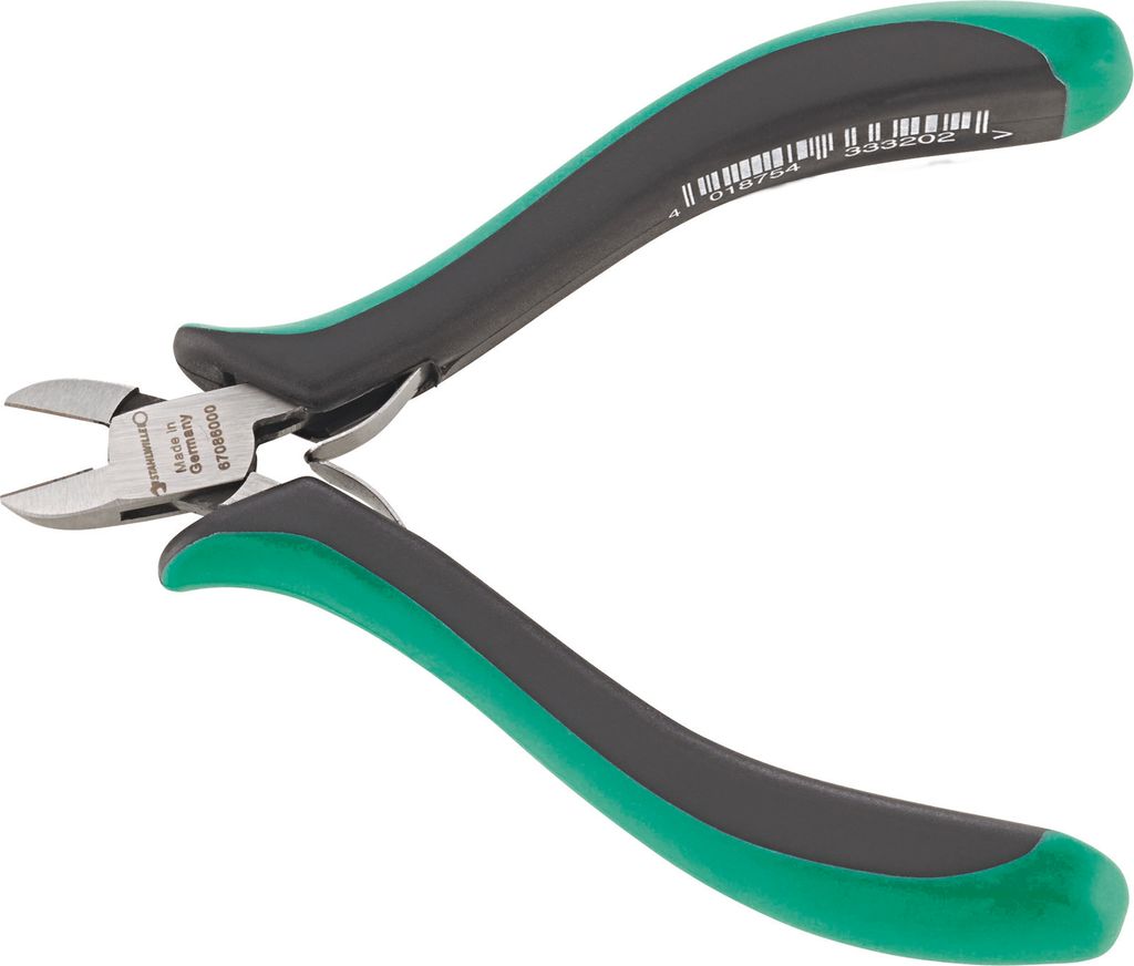 STAHLWILLE Mini-Elektronik-Seitenschneider L.110mm Kopf poliert Griffe 2-Komponenten-Griffe