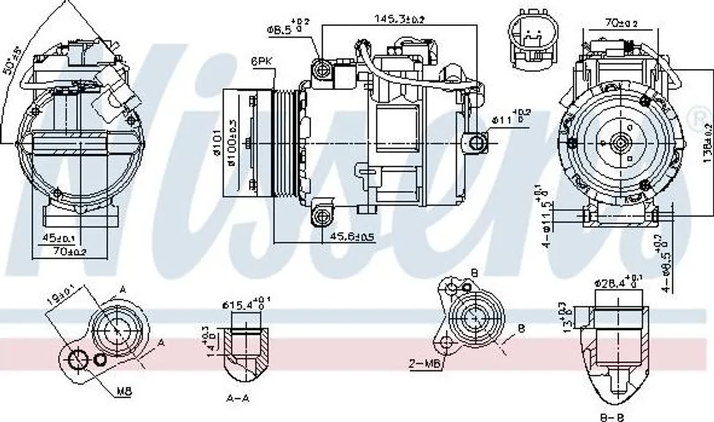 Réparer clim BMW Série 3 : Compresseur Nissens 890012 OE 64526924792