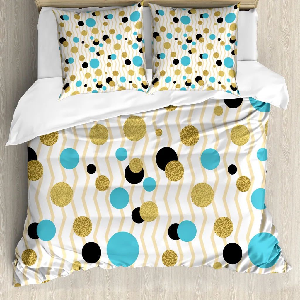 Set Copripiumino Trippy Geometrische Runde 155x220cm ABAKUHAUS