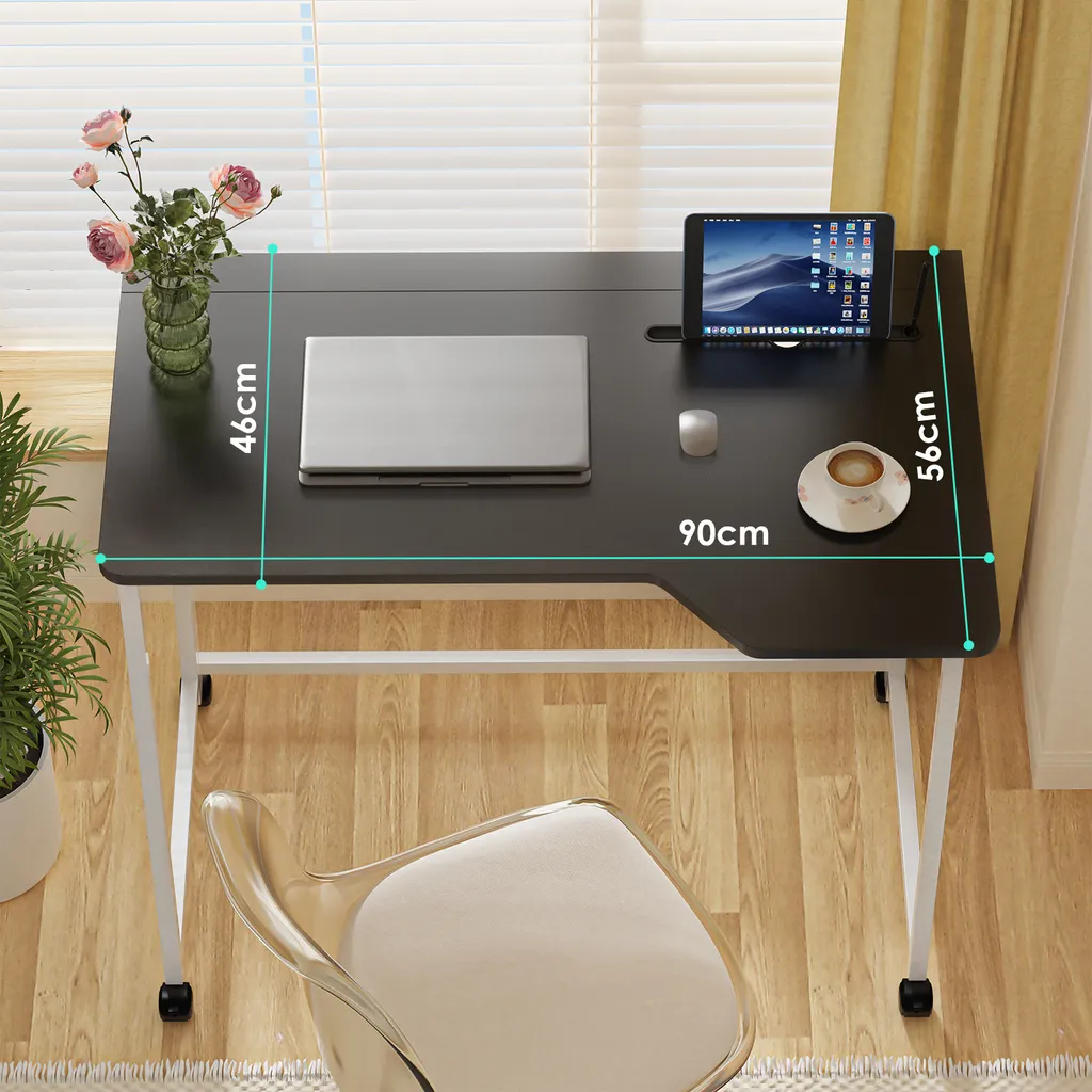 Table d'ordinateur mobile Gaming - Bureau pliable avec 4 roulettes - 5