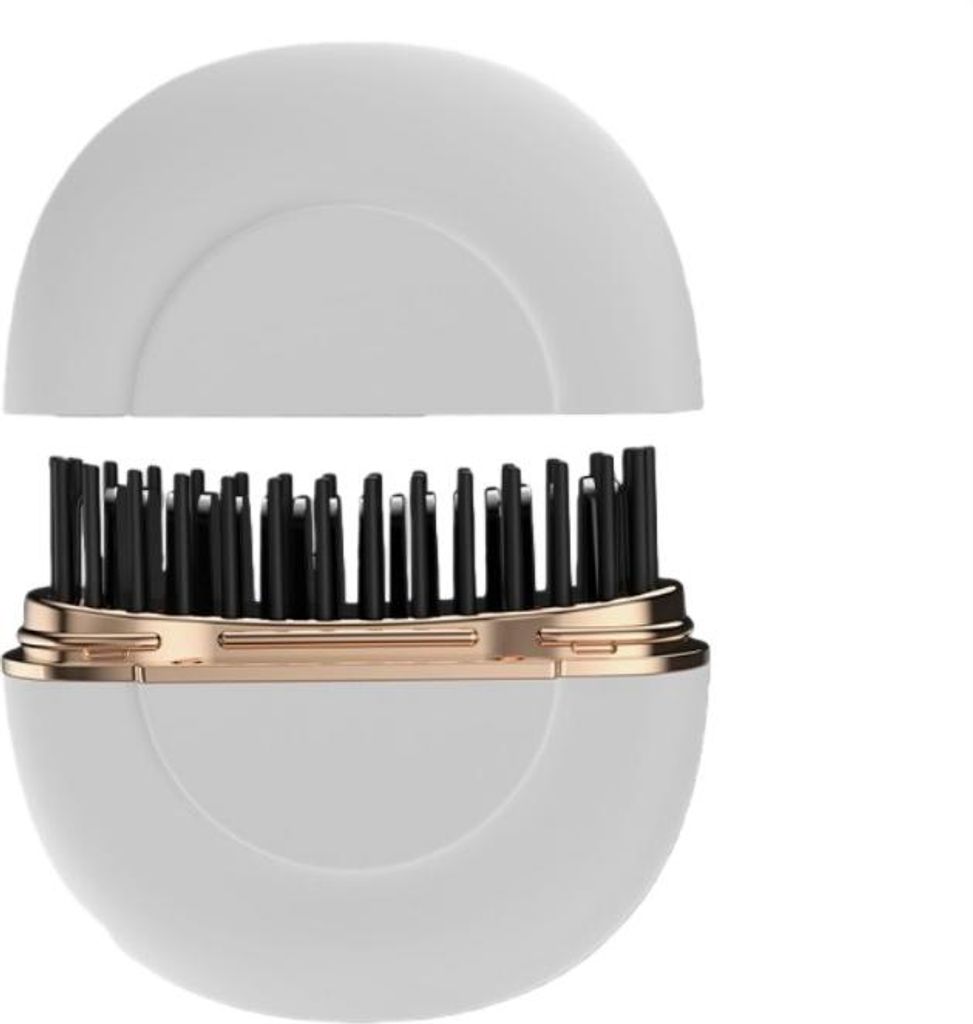 INF Mini Tragbarer Kabelloser Haarglättungskamm - Styling für Unterwegs Weiß