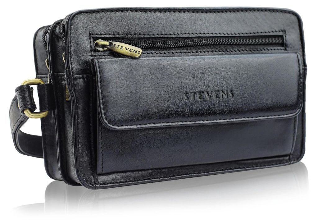 STEVENS saszetka męska skóra naturalna czarna 21x13x8,5 cm Zdjęcie produktu 