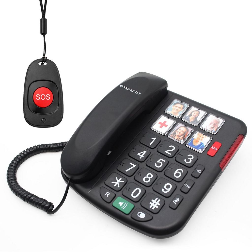 Protectly® Kabelgebundenes Seniorentelefon – SOS-Anhänger, Produktbild 