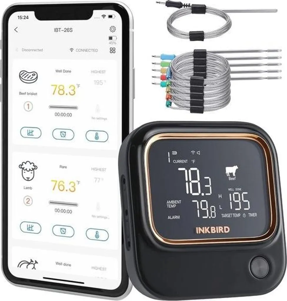 Thermomètre à viande 4 sondes : fini les viandes trop sèches au grill