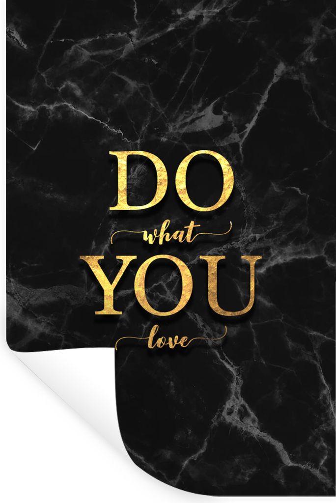 MuchoWow Wandtattoo Wandsticker Wandaufkleber Zitate - Motivation - Gold - Marmor 40x60 cm Selbstklebend und Repositionierbar - Wierderverwendbar...