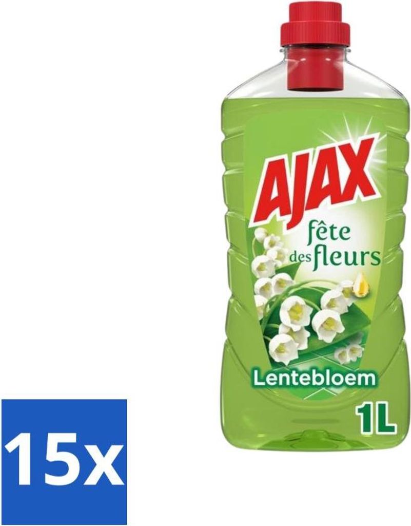 Ajax Allzweckreiniger Fête des Fleur Frühlingsblume 1 Liter - Vorteilspack - 15 Stücke