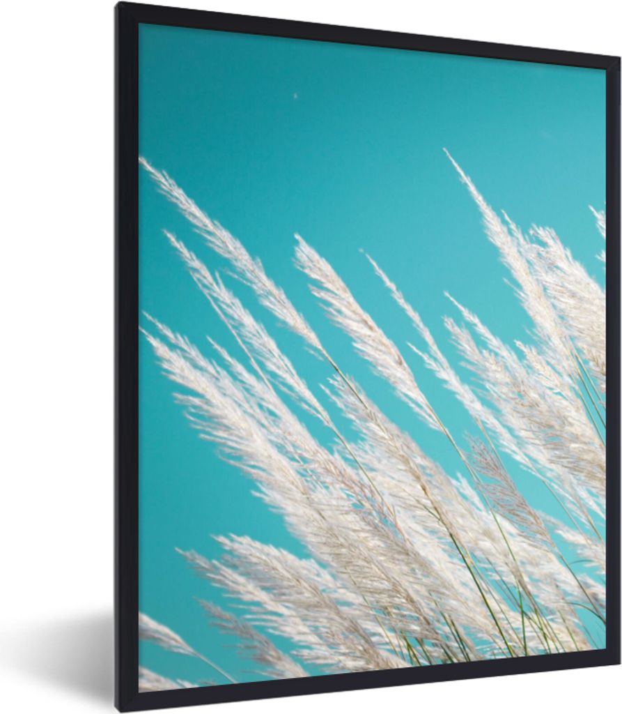 MuchoWow Gerahmtes Poster Pampasgras - Pflanze 60x80 cm - Poster mit Schwarzem Bilderrahmen Wandposter Rahmen Foto Bilder - Premium - Wanddeko Wo...