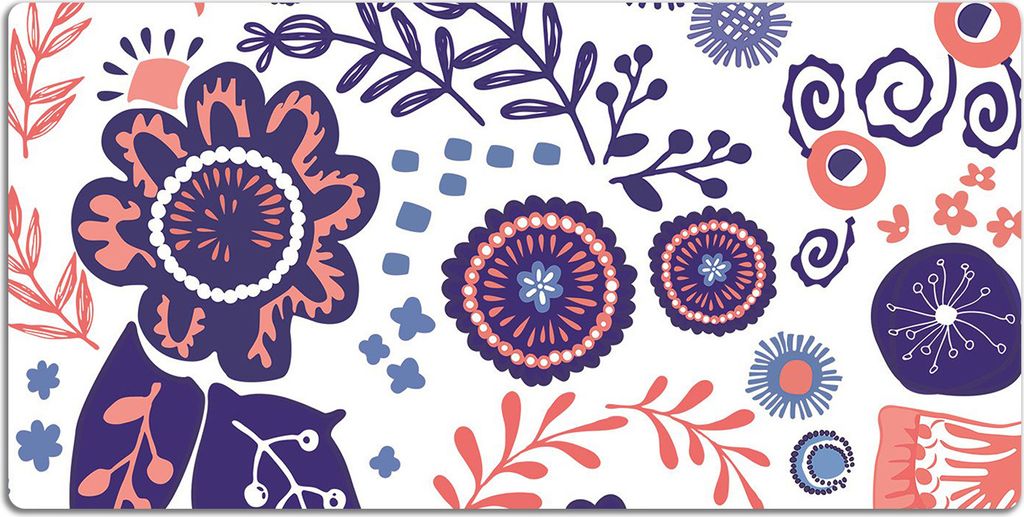 Schreibtischmatte Tischunterlage 90x45 cm Mauspad - Abstrakte Blumen