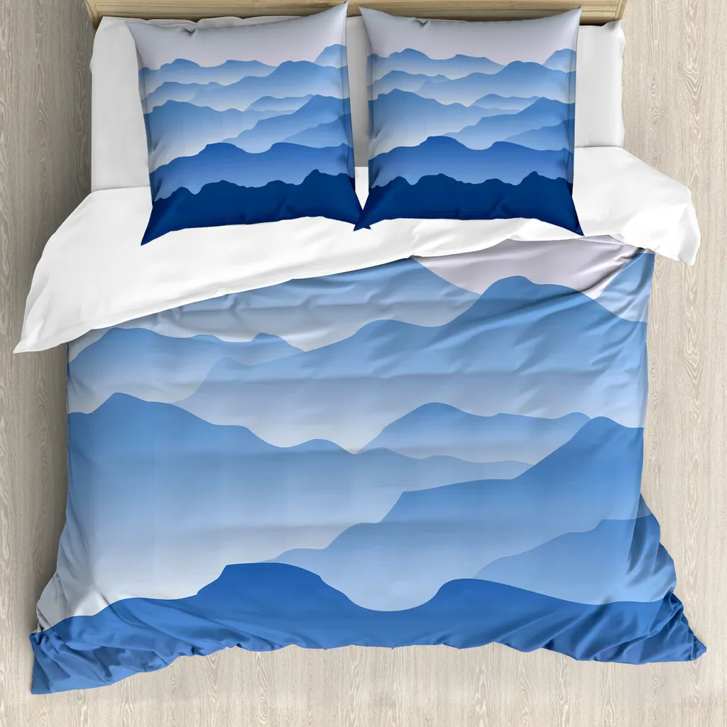 ABAKUHAUS Copripiumino Berg Blu 200x200 Antiacaro per Dormire Bene