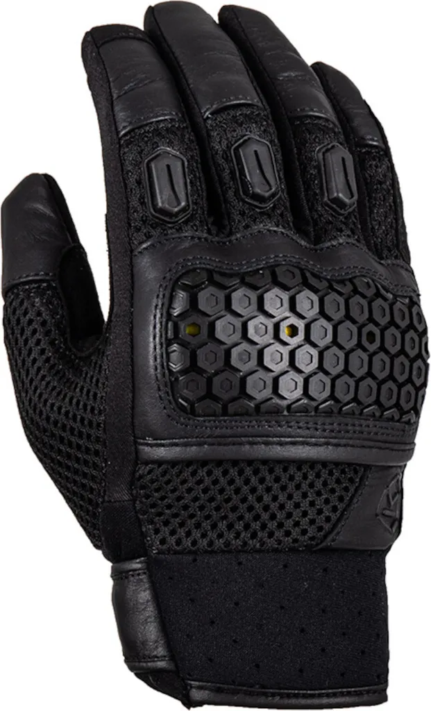Gants de moto été Knox Urbane Pro Noirs - Cuir et Textile Ventilé S