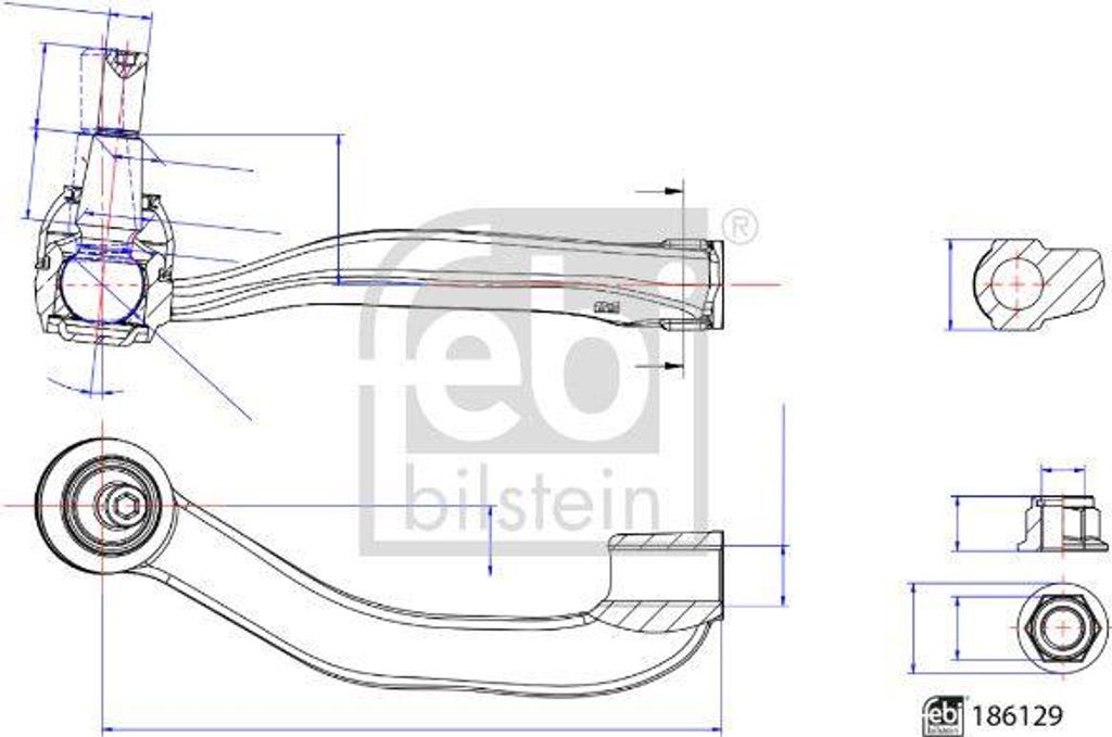 FEBI BILSTEIN 186129 Spurstangenkopf OE 65467100002 kompatibel mit Crafter