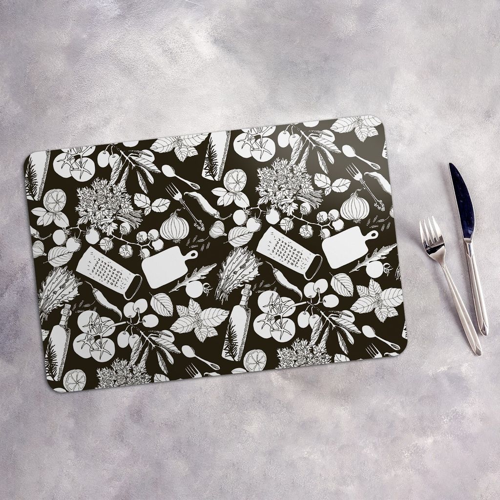 Tischset 4x45x30 cm Platzset Tischmatte Platzmatte Untersetzer - Vegetarisch gesund essen