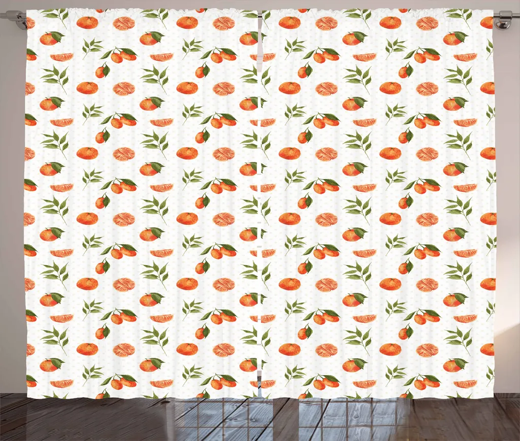 Tenda Rustica Frutta Acquerellata ABAKUHAUS 280x175 cm - Arancio