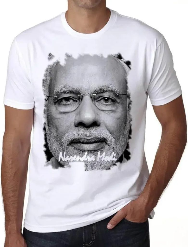 Herren Grafik T-Shirt Narendra Modi Öko-Verantwortlich Vintage Jahrgang Kurzarm Lustige Druck Geburtstag Geschenk Mann