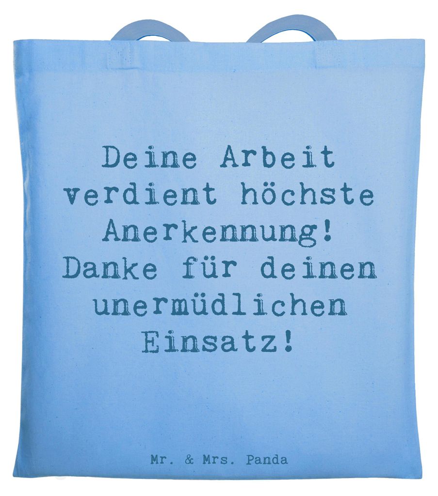 Mr. & Mrs. Panda Schultasche Spruch Danke Pflegekraft - Sky Blue - Geschenk, Wertschätzung, Mitgefühl, sagen, Aufmerksamkeit, Shopping Tasche, Tr...