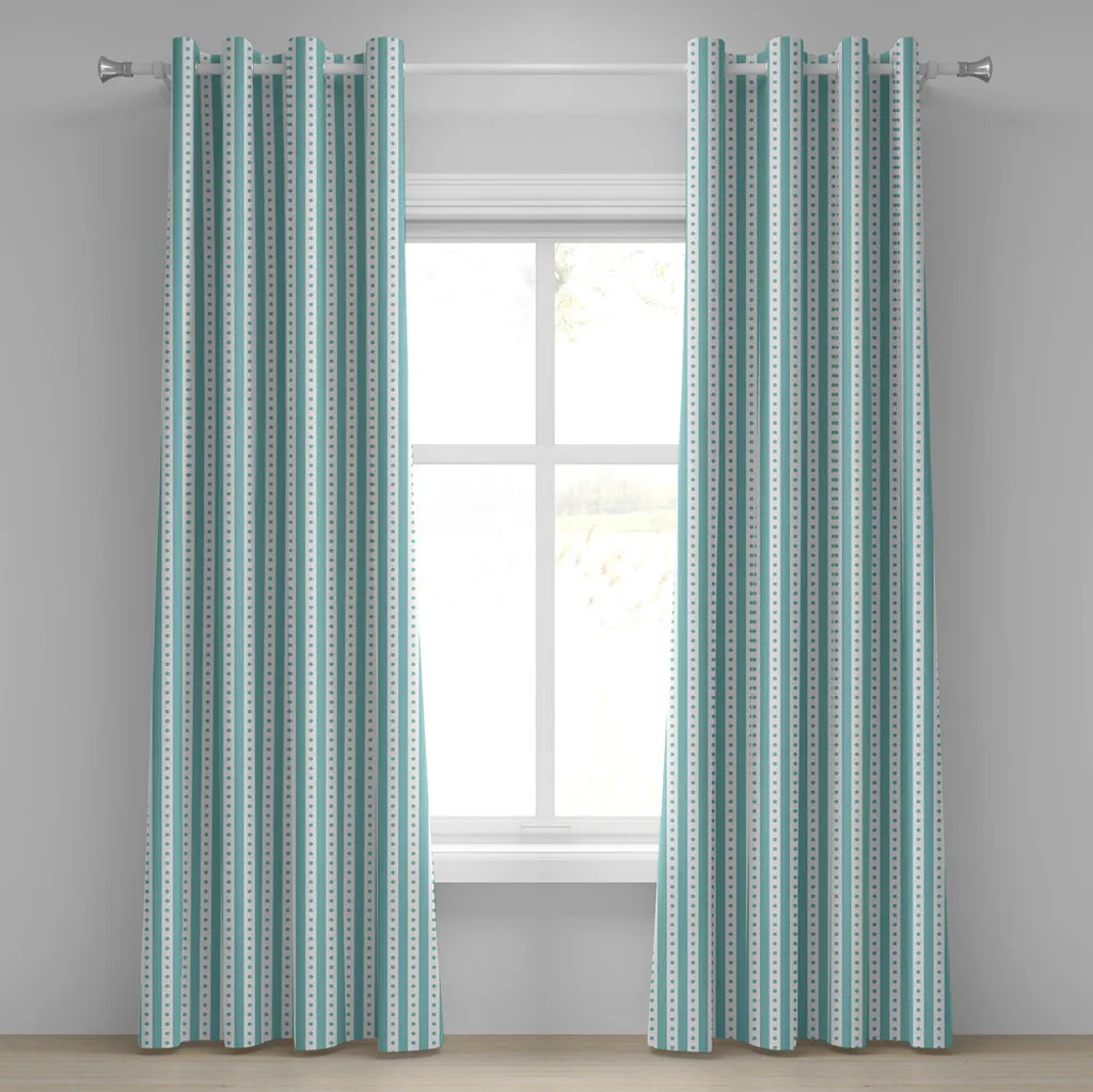 Tende Lavabili 280x225 ABAKUHAUS Turchese Pois - Per Soggiorno e Camera