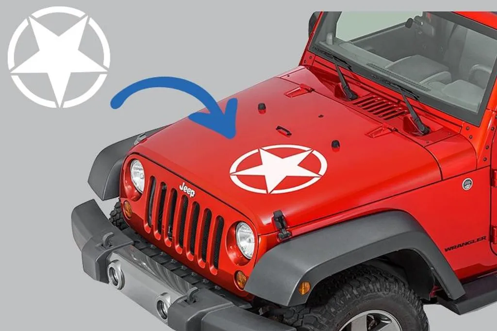 Décoration de Capot Étoile pour Jeep Wrangler JK et Véhicules Off-Road