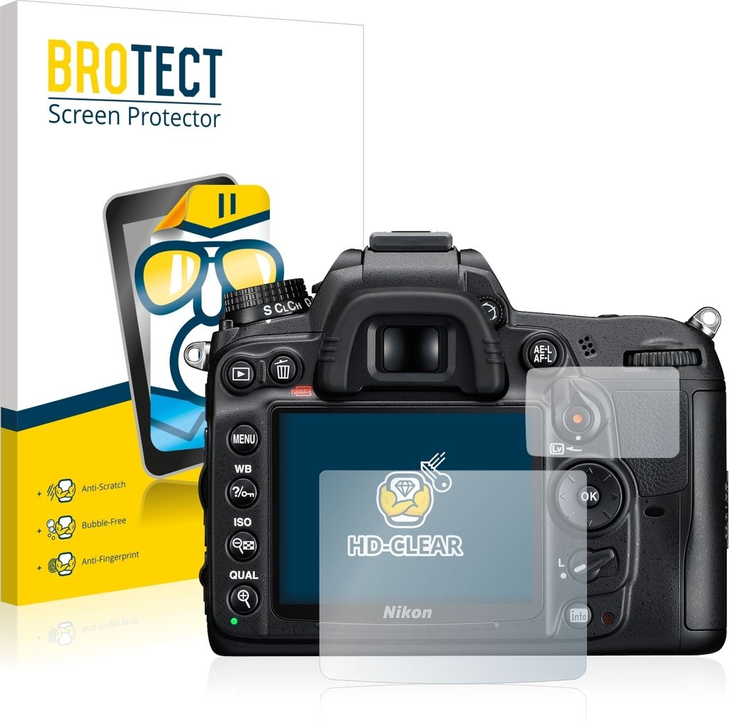 2x Für Nikon D7000 Schutzfolie BROTECT Displayschutz Display Schutz Folie Klar Transparent