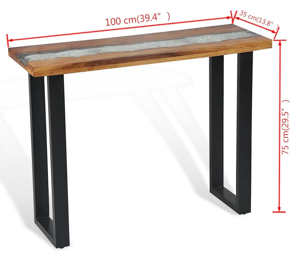 Console en bois de teck massif 100 cm | Table d'appoint design - 6