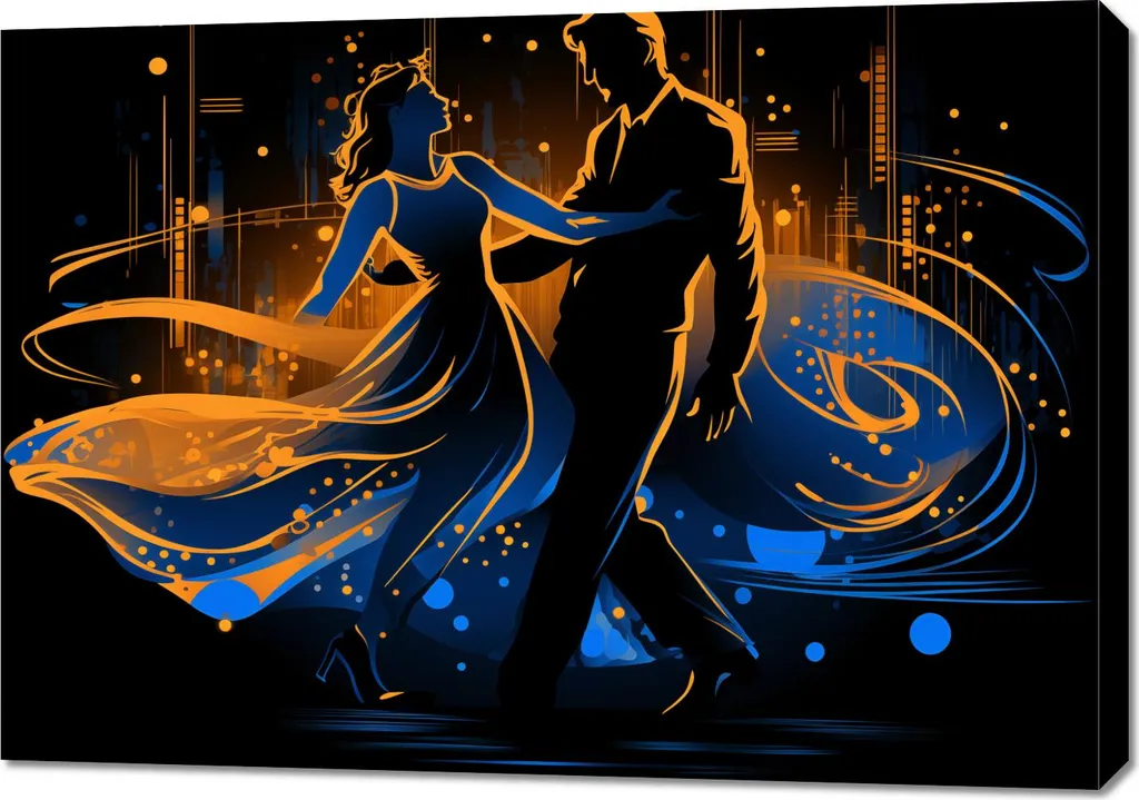 Tableau Danse de l'Aura Nocturne 100x70 : Éclairez vos Murs Sombres