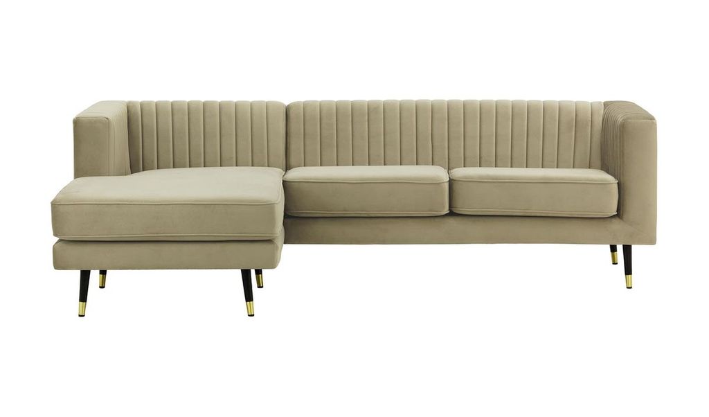 SLF24 - Großes linksseitiges Ecksofa Slender - beige - Velluto 3