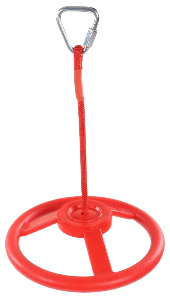Roue pivotante de gym pour enfants en plastique rouge avec corde nylon
