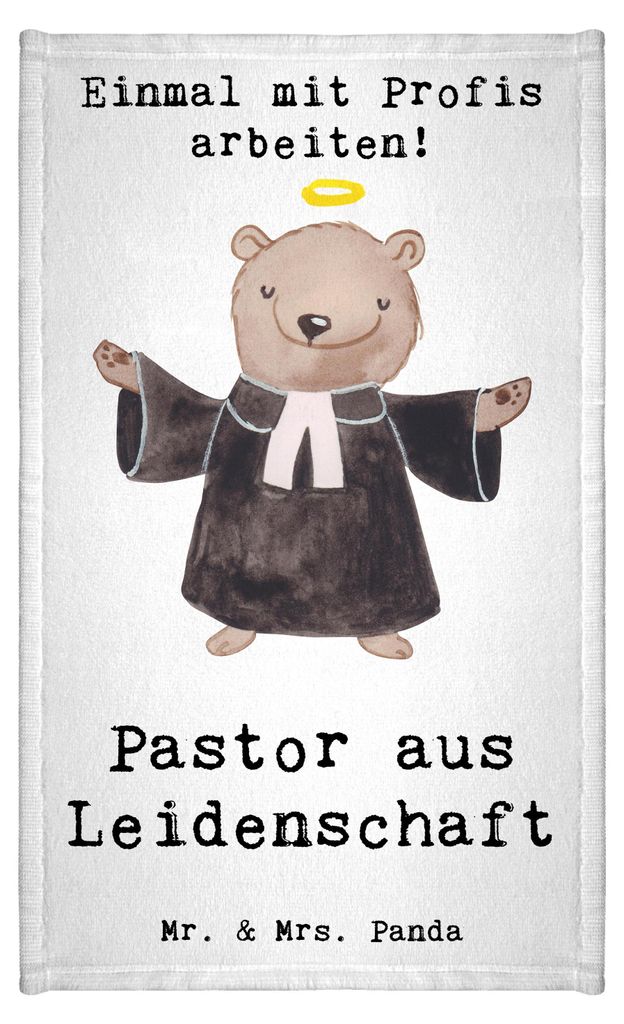 Mr. & Mrs. Panda Handtuch Pastor Leidenschaft - Weiß - Geschenk, Kirche, frottierhandtuch, badezimmer, gäste wc, Klein, Mini-Handtuch, Spruch, Pf...