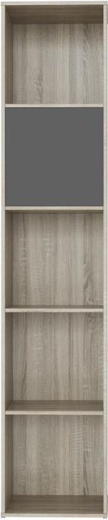 SMARTBett Standregal, Würfelregal für Wohnzimmer, Kinderzimmer, Schlafzimmer und Büro | Regal Eiche Sonoma + 1 Tür Anthrazit