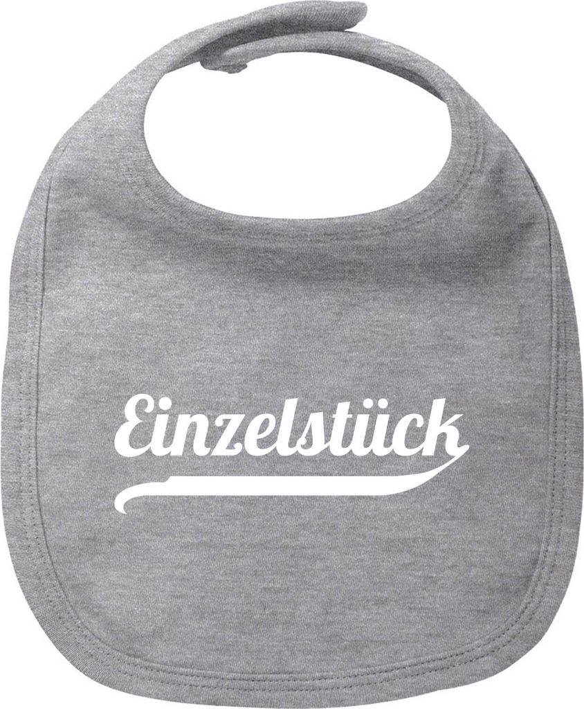 Huuraa Baby Lätzchen Einzelstück Schriftzug Heather Grey Klettverschluss Baumwolle Latz Geschenkidee