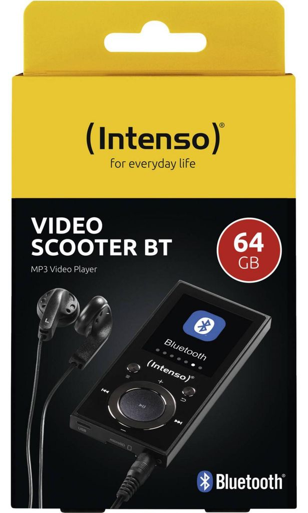 Intenso MP3 Videoplayer 1,8" Video Scooter BT 64GB Black Immagine del prodotto 
