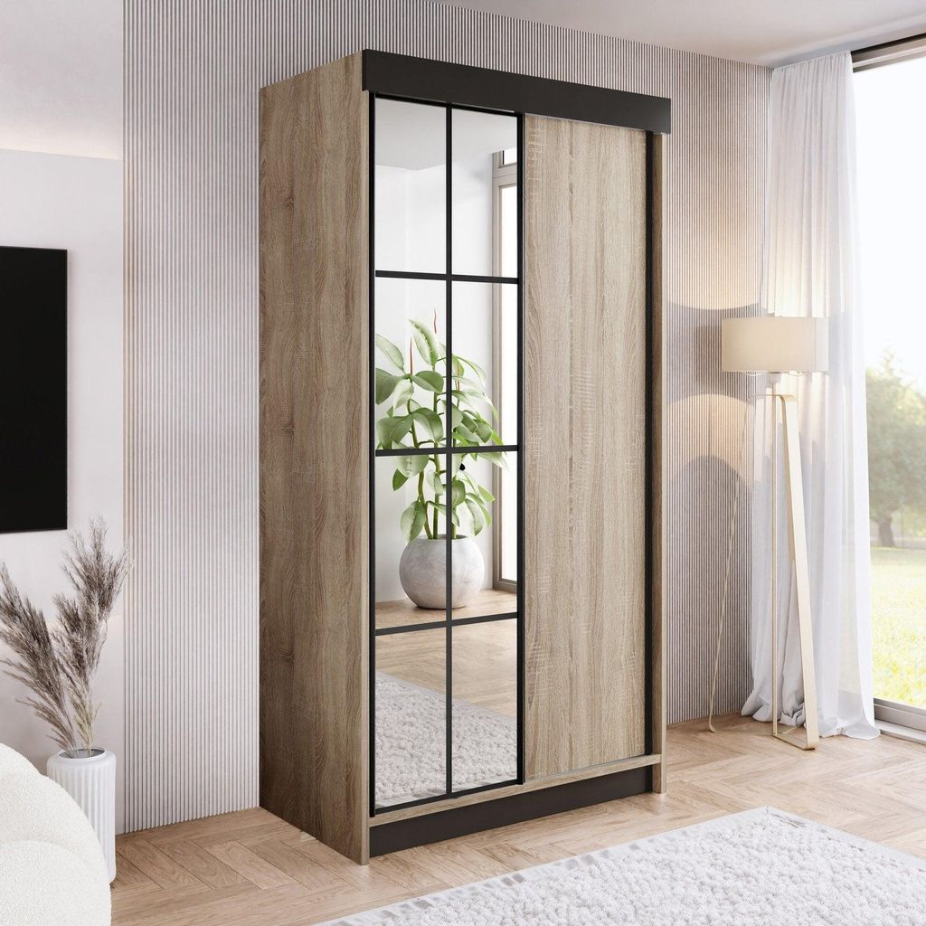 Kleiderschrank ARI 1, 100 cm, 3 Farben. Variante: Farbe Eiche Sonoma, Größe 100x200x62