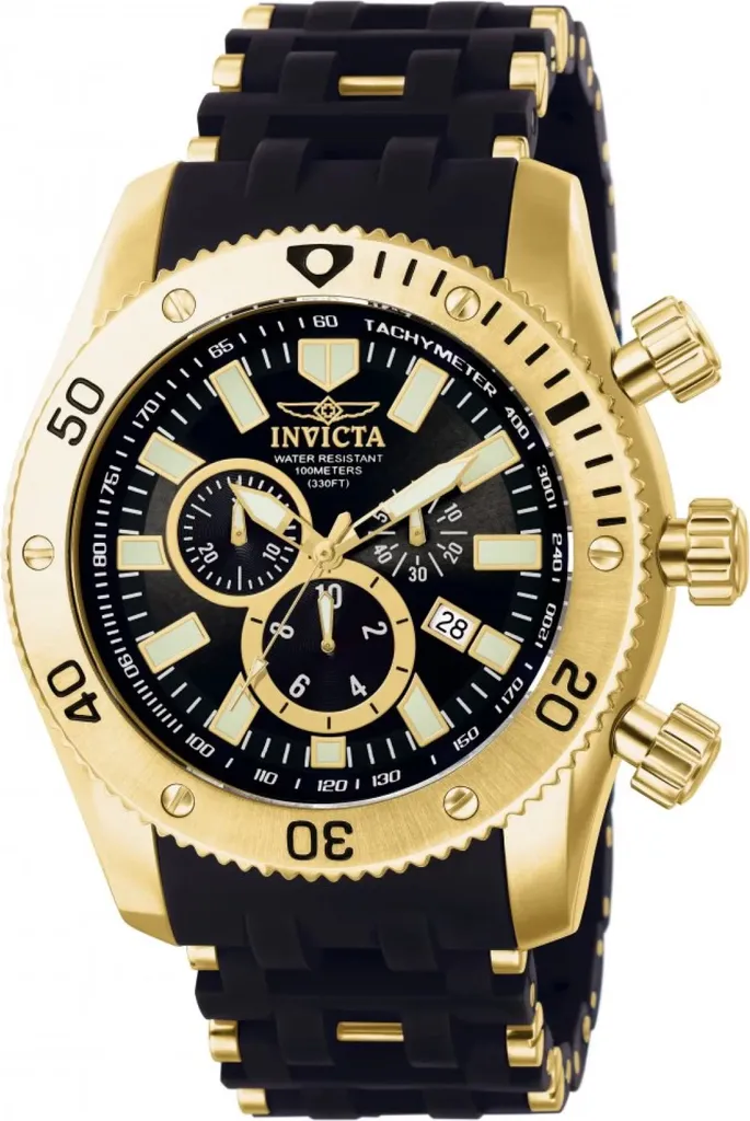 Invicta Sea Spider 0140 Orologio da Uomo - Impermeabile - Analogico - Movimento Quarzo - acciaio inossidabile con quadrante nero - 50mm