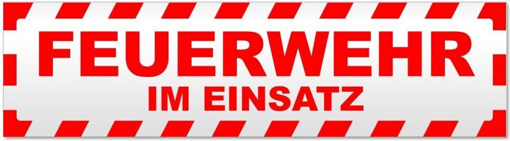 Kiwistar Feuerwehr im Einsatz gestreift Magnetschild Schild magnetisch - 45cm Rot - Magnetfolie für Auto PKW Kfz