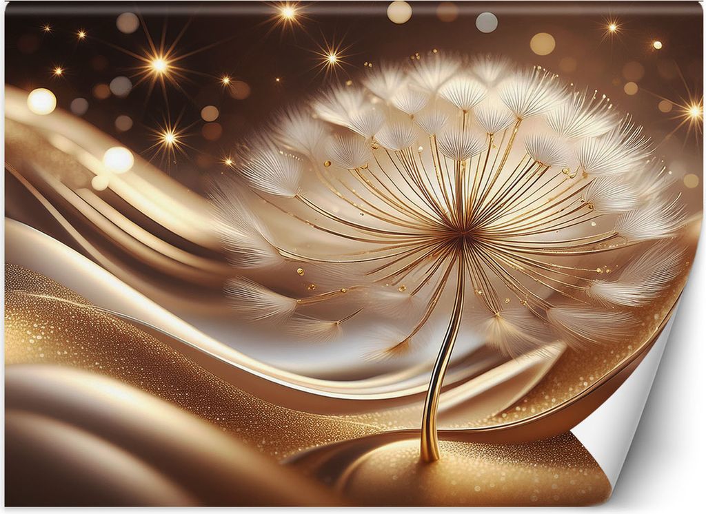 Vlies fototapete Blumen 200x140 cm Feeby Gold inkl. Kleber einfache Montage