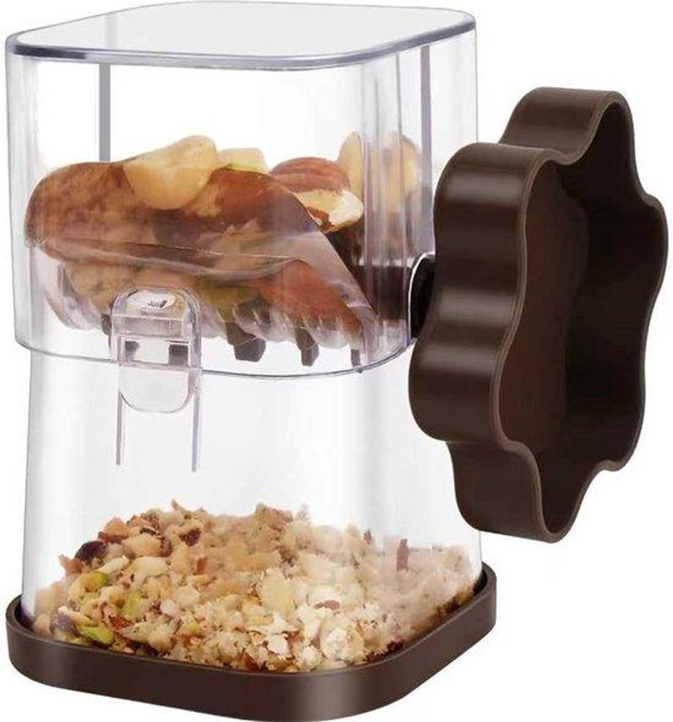 Walnussmühle - Handbetriebene Mühle mit Holzgriff - Für das Hacken von Walnüssen Pecannüssen Mandeln Nüssen Samen und mehr - 1 Stück (Braun)