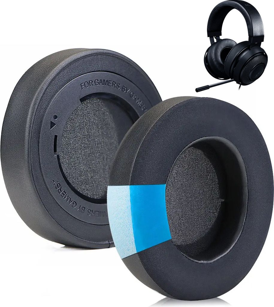 TRADEBIT 2x Ersatz Ohrpolster für RAZER KRAKEN PRO V2 7.1 Mobile Chroma Schwarz Kopfhörer