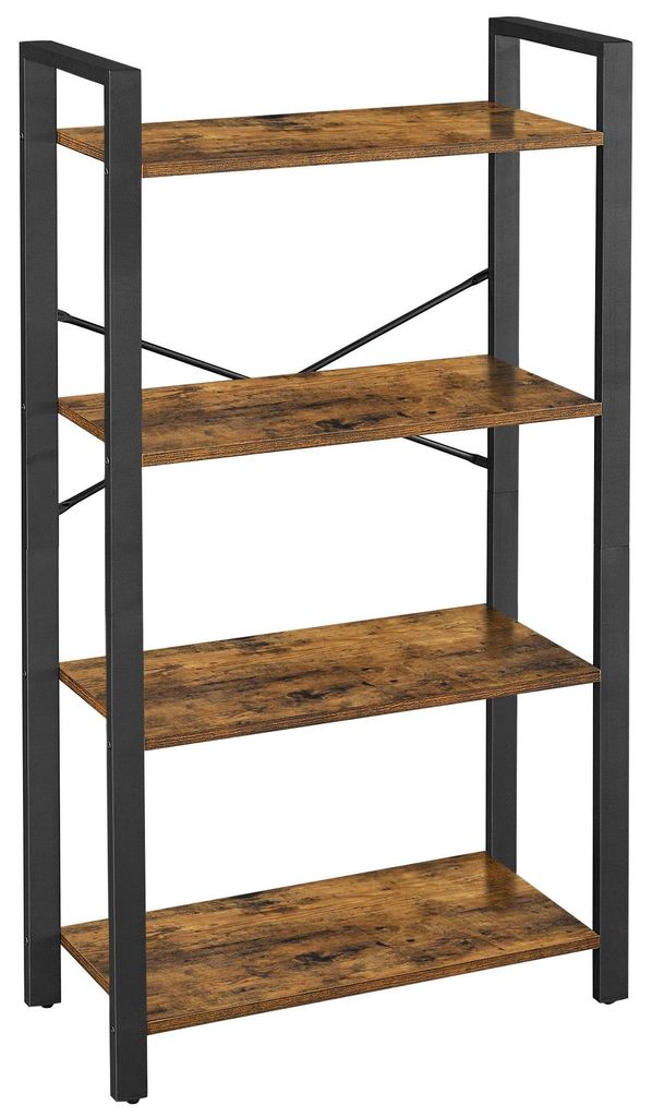 Bücherregal - Standregal - Freistehend - Für Wohnzimmer - Montage erforderlich - Braun