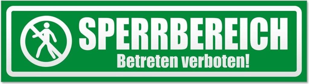 Kiwistar Sperrbereich betreten verboten invertiert Magnetschild Schild magnetisch - 60cm Grün - Magnetfolie für Auto PKW Kfz