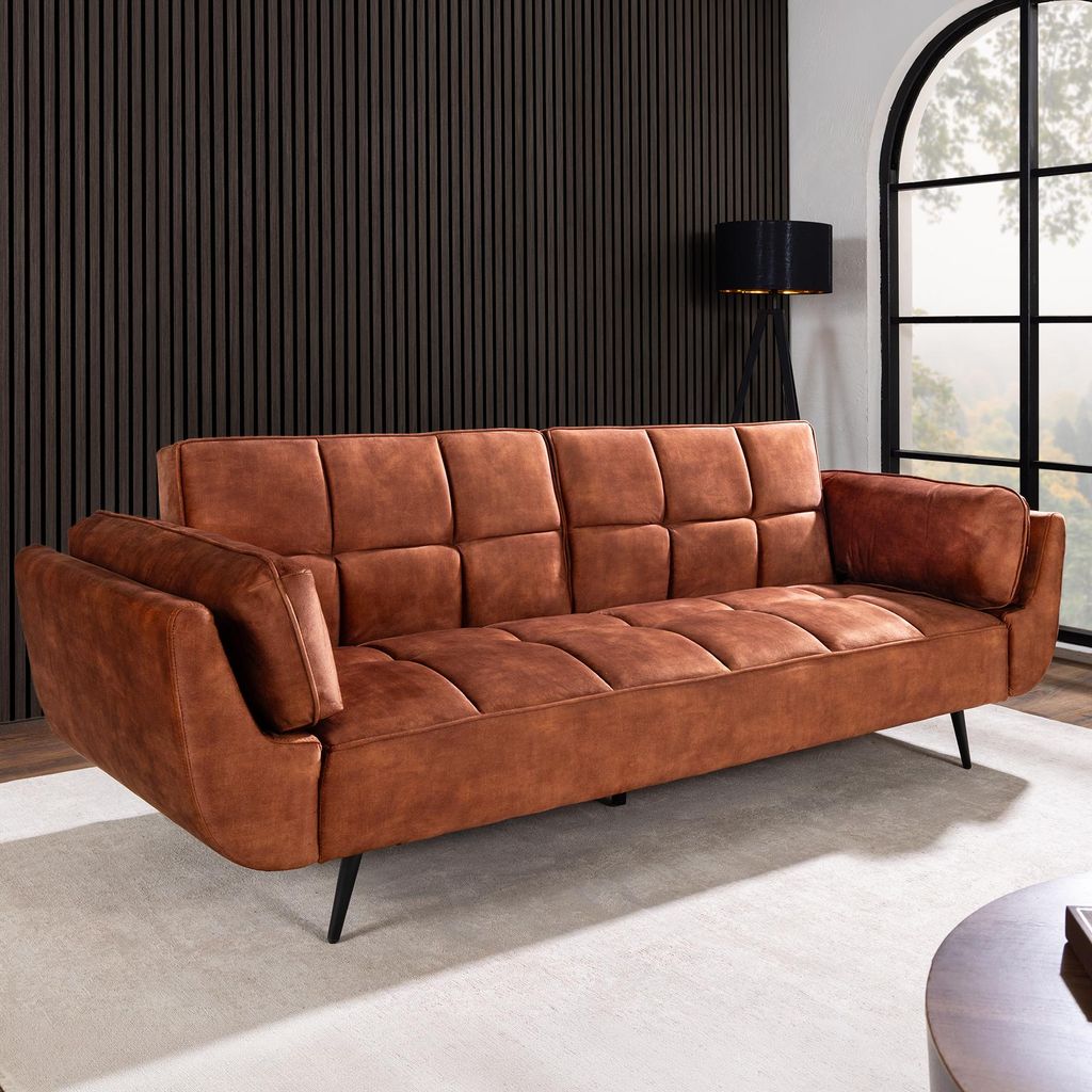riess-ambiente Schlafsofa BOUTIQUE 215cm schwarz Samt Produktbild 