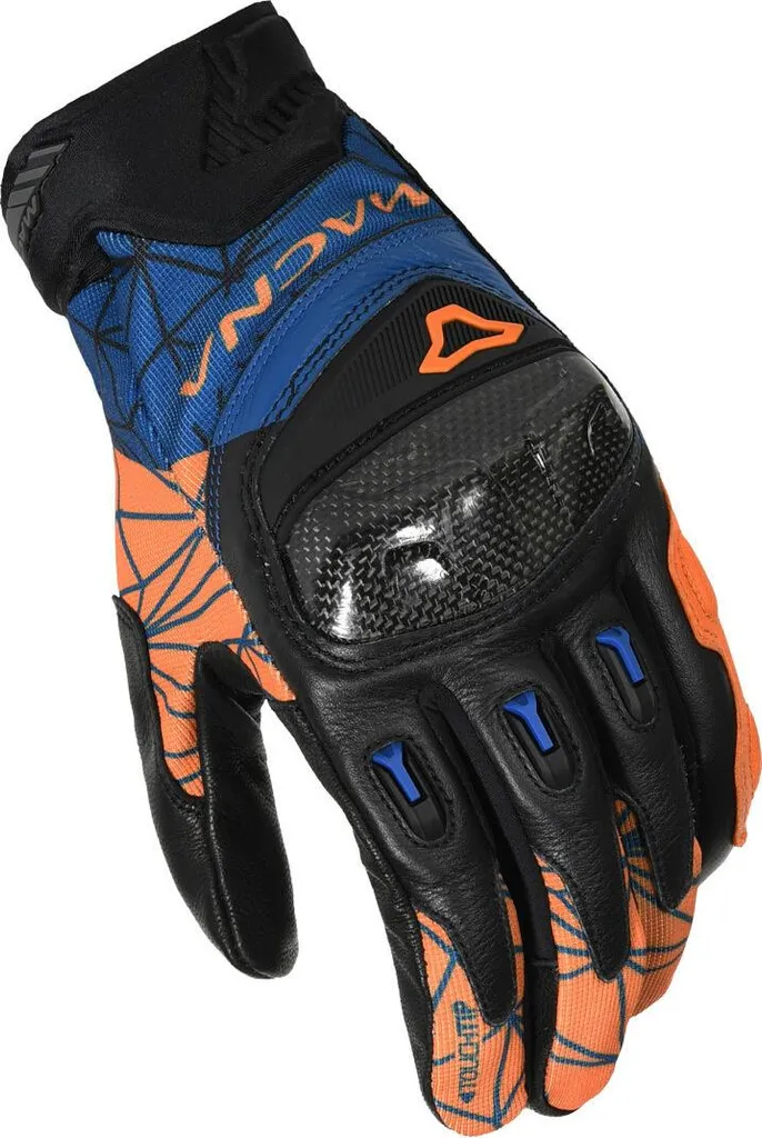 Gants moto routière Macna Rocco Noir Orange Protection Renforcée