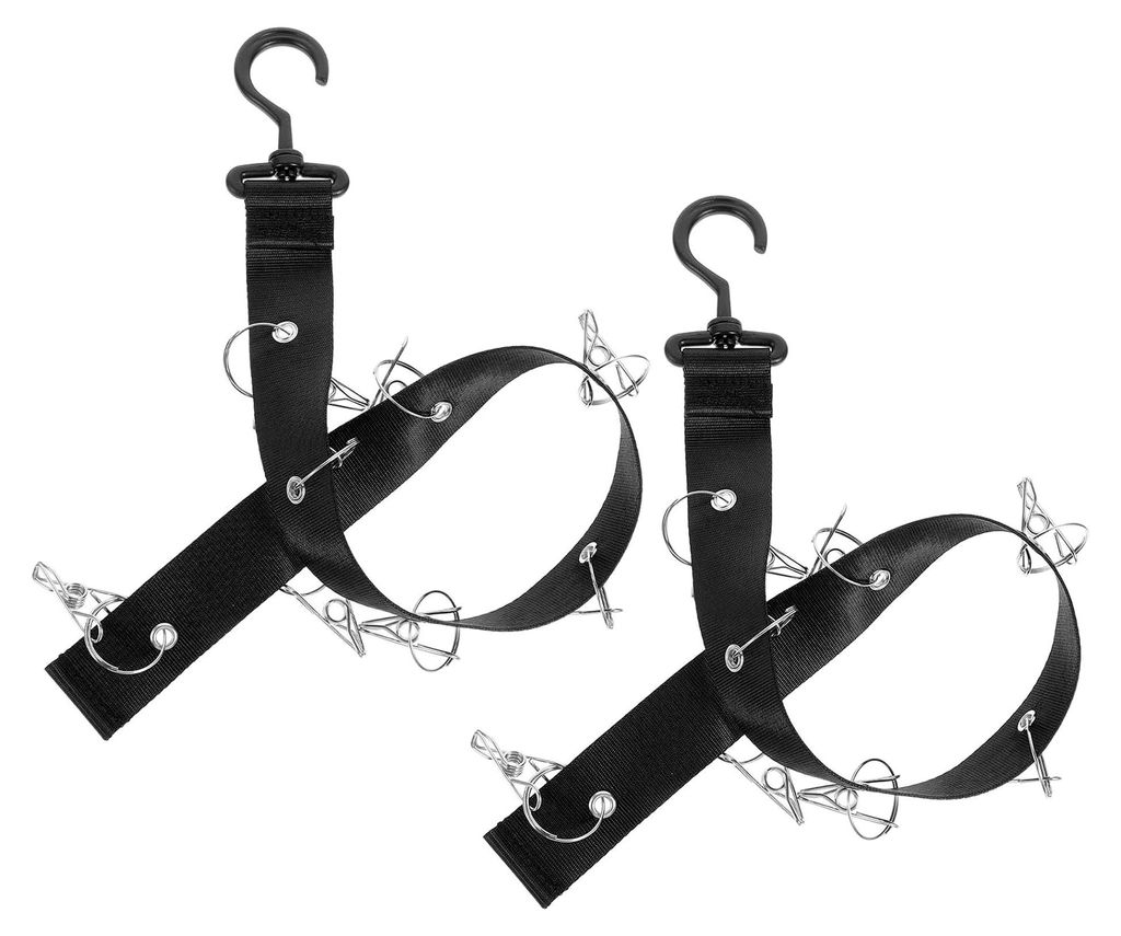 2 Stück Hockey Aufhängegurte aus Oxford-Gewebe mit Edelstahl - Platzsparender Wäscheständer für Hockeyausrüstung und Camping - Multifunktiona...
