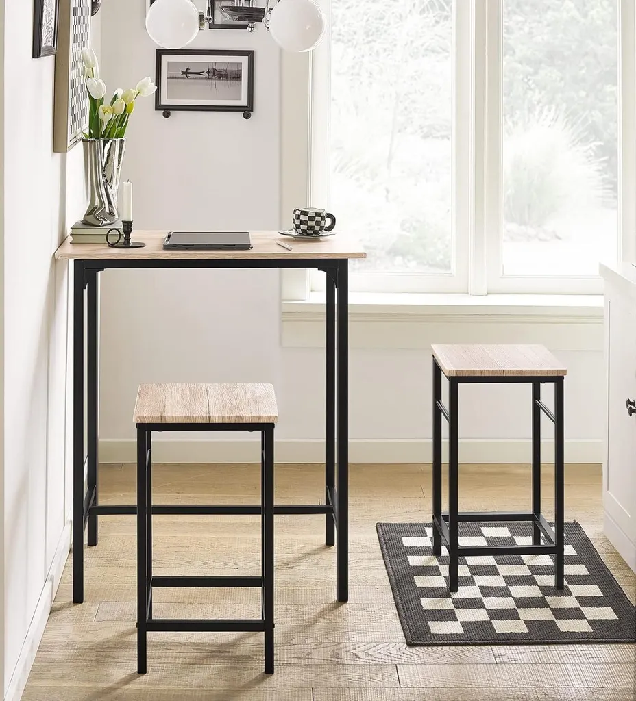 Petite Table de Bistrot avec Rangement Chaises pour Espace Restreint - 7