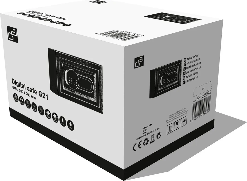 Coffre-fort G21 blindé 31cm avec code programmable et clé de secours - 10