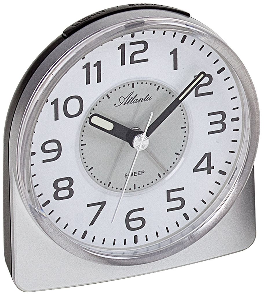 Atlanta 1996/19 Wecker Quarz analog silbern leise ohne Produktbild 