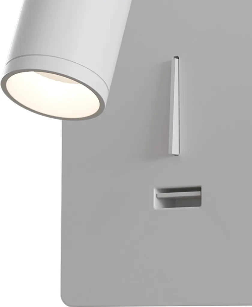 Liseuse Mirax Orientable USB Blanc avec Interrupteur LED 3000K 3W - 5