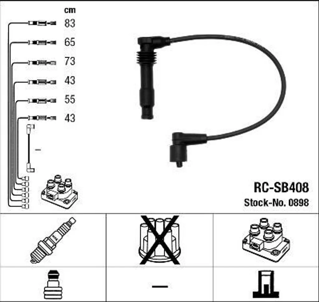 Faisceau de câbles d'allumage pour Vectra B J96 essence 4 cylindres